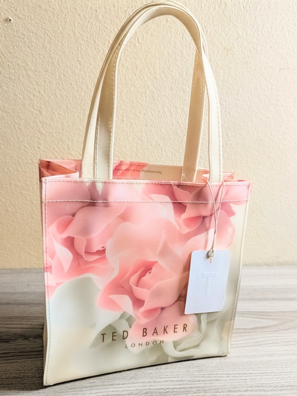 Ted Baker London Pink rose floral small Tote pvc shopper new with tags